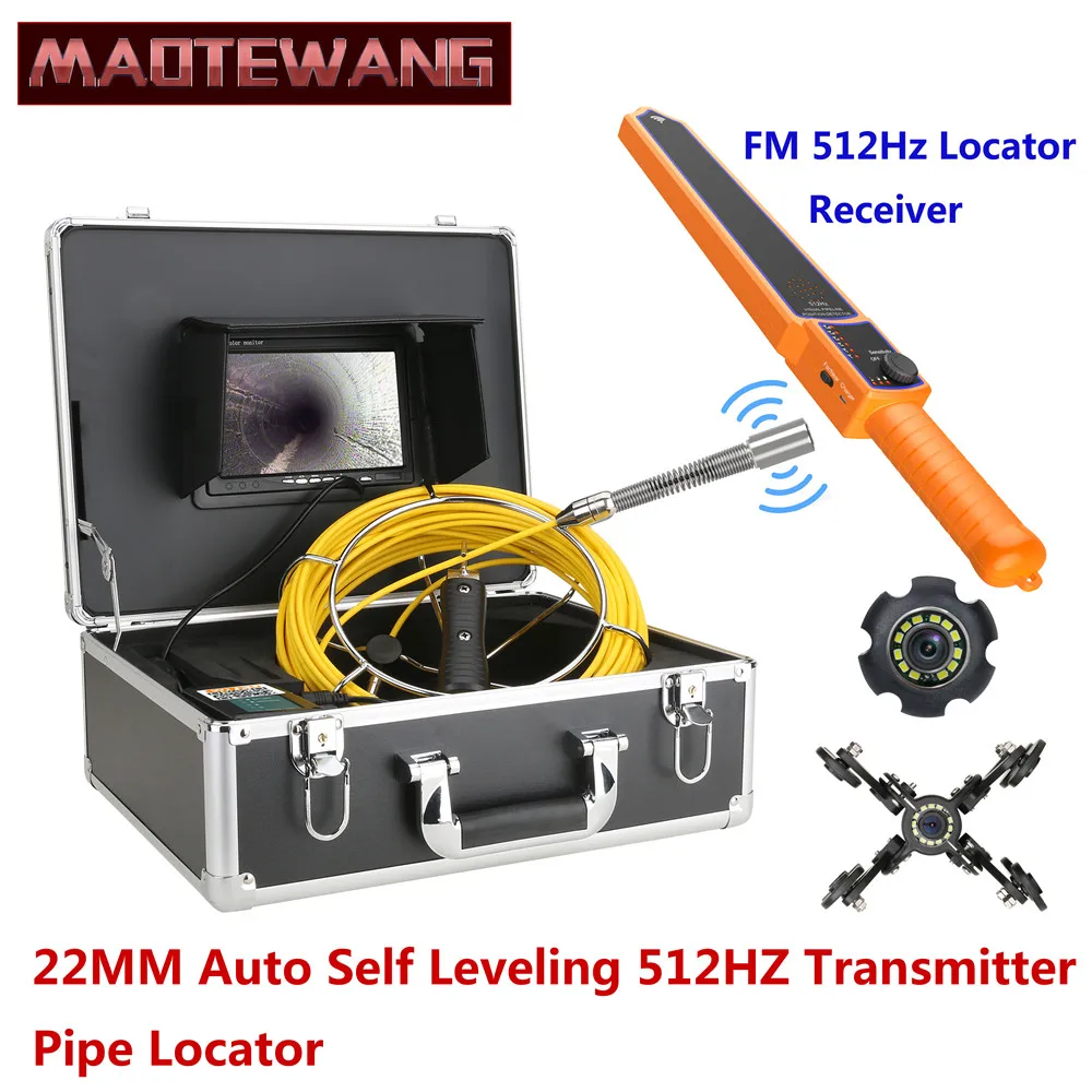 7" Monitor Sewer Pipe Inspection Video Camera With Auto Self Leveling