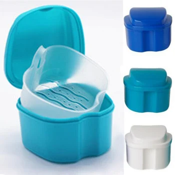 

Denture Container 1Pcs Hanging Net Denture Bath Box Cleaning teeth Box Portable False Teeth Storage Boxes European Style