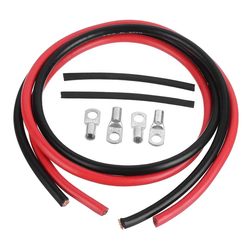 Copper Battery Ground Cable Terminal Kit Replacement 5 Gauge for RV Car Boat