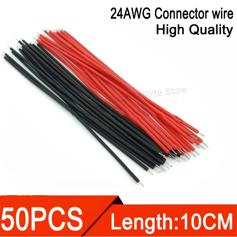 50 шт./лот Олово-покрытием Макет кабель для пайки ПП 24AWG 5 см Fly Перемычка провода