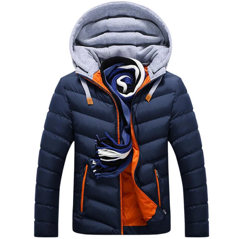 Куртка осень зима мужские ветровки Hombre Invierno VogueHooded из хлопка со стоячим