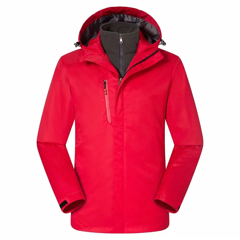 Дизайн вашего собственного логотипа открытый горный кемпинг для мужчин женщин три в одном ветровка куртка водонепроницаемая ветрозащитная куртка - Цвет: Красный