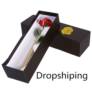 

Long Stem Gold Dipped Eternity Rose with Transparent Moon Stand Gift for Valentine's Day, Mother's Day, Anniversary, Drop ship