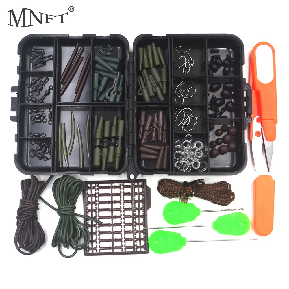 MNFT 1Set Carp Fishing Tackle Box Including Hook/Swivels/Scissors