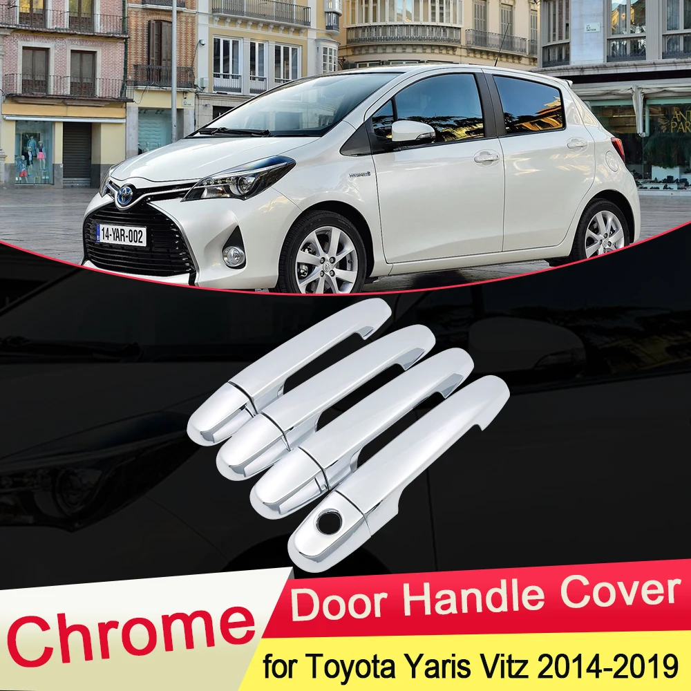 Для Toyota Yaris Vitz XP150 2014 2015 2016 2017 2018 2019 хромированная крышка дверной ручки Внешняя