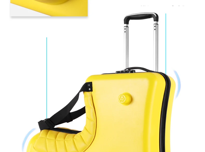 24 дюйма детский дорожные сумки Детская сумка тележка для багажа Спиннер колеса багаж на ролликах корпус может сидеть на многофункциональная сумка