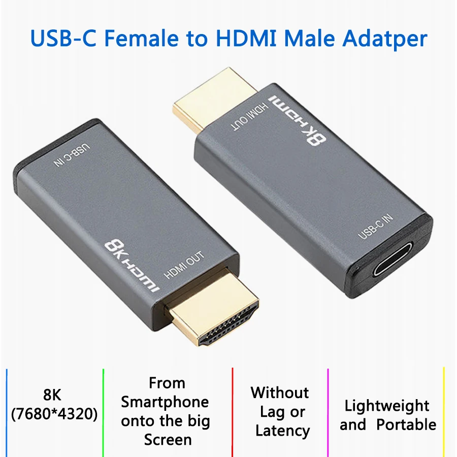 Premium 8K 4K 60Hz HDMI Male to USB-C Female Adapter Converter New Product Ideas USB Type C Female to HDMI Male Adapter - ANKUX Tech Co., Ltd