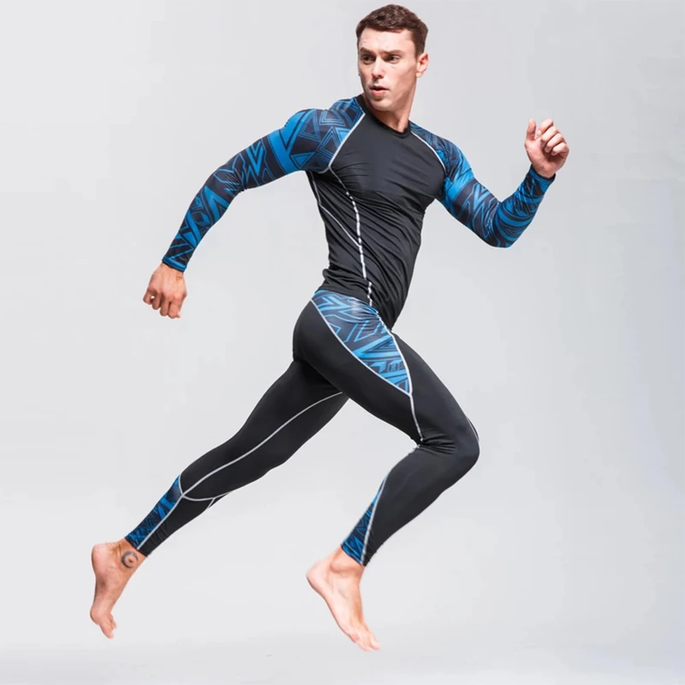 Sportswear Man Comprehensive Training Compression Tracksuits Suits Jogging Basketball Fitness Gym Clothes Running Set Men