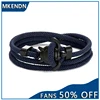 MKENDN Hand Braided Sea Turtle Viking Bracelet Charms Darkblue Rope For Men Women Beach Wristband Adjustable Jewelry Homme ► Photo 1/6