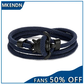 MKENDN Hand Braided Sea Turtle Viking Bracelet Charms Darkblue Rope For Men Women Beach Wristband Adjustable Jewelry Homme