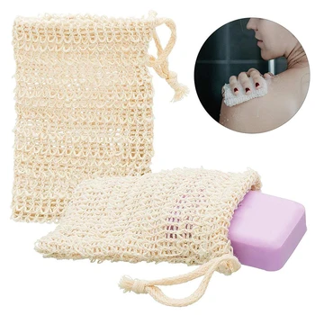 

1PC Home Hemp Exfoliating Hanging Cleaning Storage Bag Cleaning Soap Net Bathroom Accessory Mesh Soap Bag Saver Foaming Bag