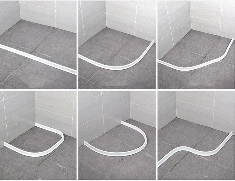 Silicone Bathroom Water Retaining Strip waterproof toilet Washing Machine Dry Wet Separation blocker Shower Dam flood barrier Silicone Bathroom Water Retaining Strip waterproof toilet Washing Machine Dry Wet Separation blocker Shower Dam flood barrier