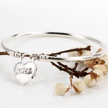Original Moments Smooth Loved Heart Padlock Clasp Bangle Fit 925 Sterling Silver Bead Charm Bracelet Diy Fine Jewelry
