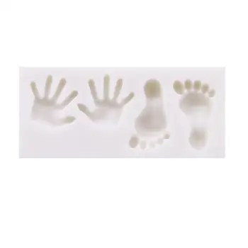 

3D New style Baby Feet Hand Fondant Cake Decorating Tool DIY Sugar craft Chocolate Mould Soap Candle Molds Bakeware