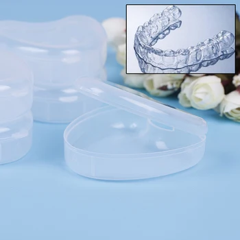 

1pc Denture Storage Box Dental Orthodontic Retainer Denture Storage Box Fake Teeth Container Mouthguard Container Case