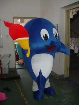 

Classic Version Big round Blue Dolphin Mascot Costume Adult Halloween Birthday party cartoon Apparel Cosplay Costumes
