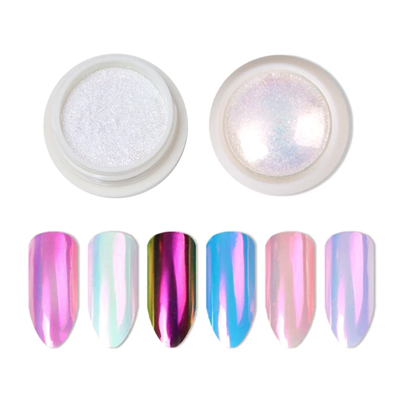 

1 Box Mirror Neon Aurora Nail Art Glitter Powders Mermaid Unicorn Chrome Pigment Dust Manicure DIY Nail Art Decoration