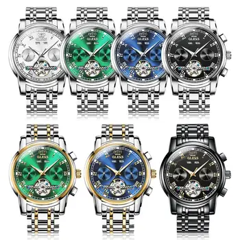 

Man Wrist Automatic Watches Waterproof Top Brand Chronograph Watches Stainless Steel Luminous Mechanical Watches multi-function