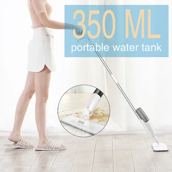 

Water Spray Mop Carbon Fiber Dust Collector 360 Degree Rotating Shaft 350 ml Tank Waxing Mop Home Cleaning Floor Cleaning Tools