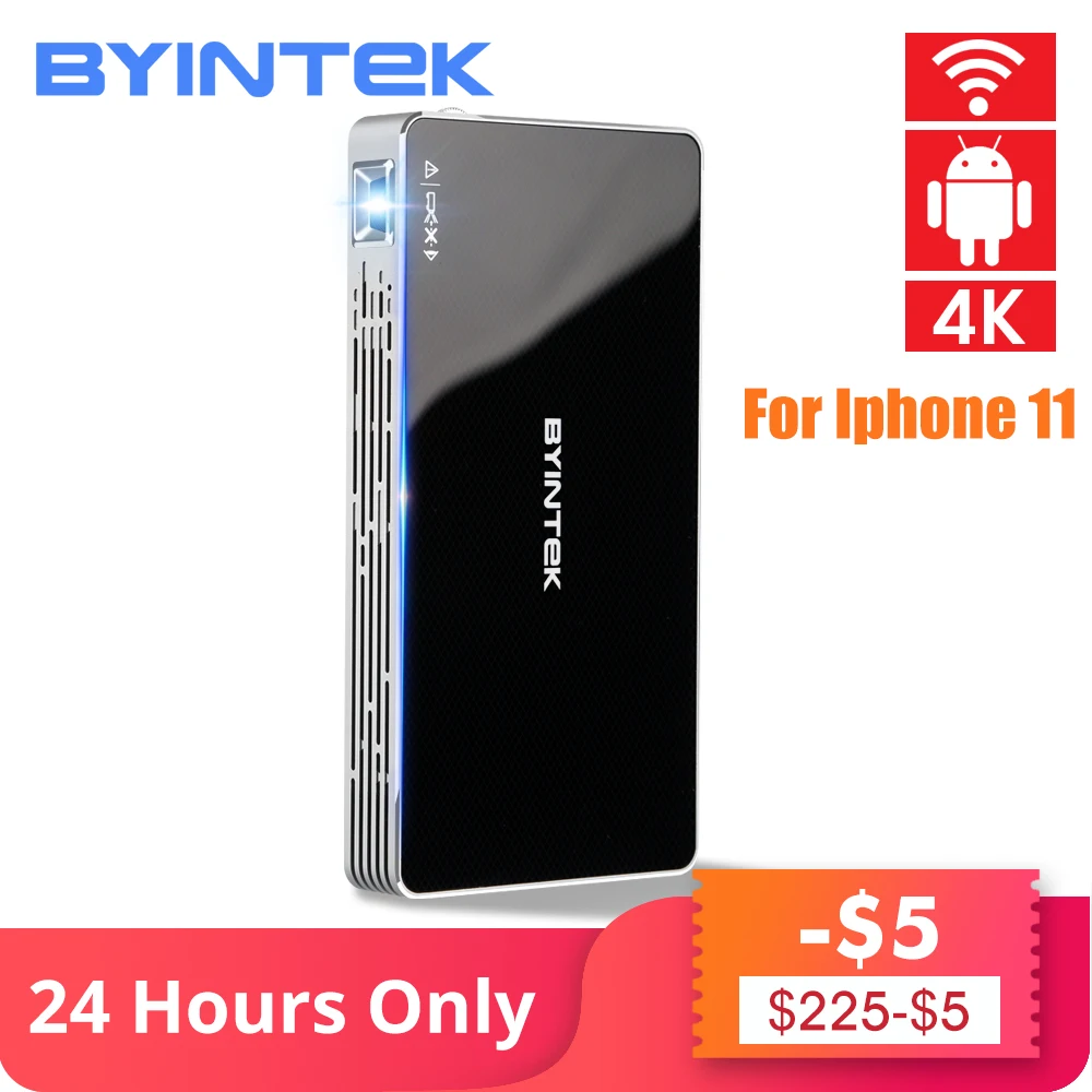 BYINTEK UFO P10 Pocket Pico Mini DLP Smart Android домашний кинотеатр Wi Fi Светодиодная лампа для Full HD 1080P