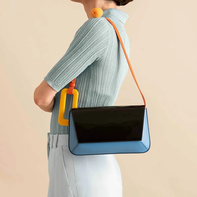 

New Fashion Geometric Shoulder Bag Acrylic Square Buckle Simple Crossbody Bag Back Geometric Luxury Handbag Women Bags Designer
