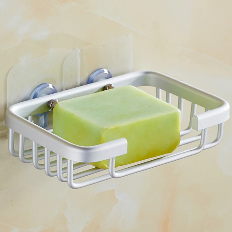 

Nail Free Shower Soap Holder Bathroom Storage Box Container Soap Dish Basket Wall Mounted Tray Rack Bathroom Accessories