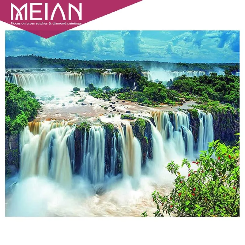 Набор для рукоделия MEIAN Waterfall 5D алмазная живопись пейзаж круглый квадрат вышивка