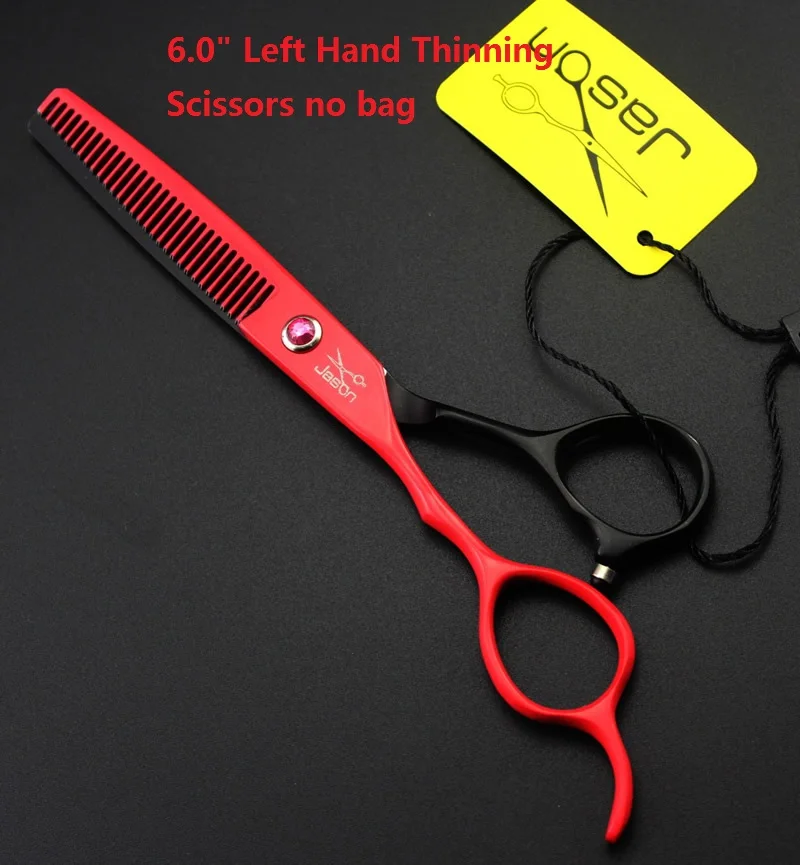 5," 6,0" Профессиональный левосторонний ножницы для стрижки волос Парикмахерские филировочные ножницы для левой руки LZS0511 - Color: LZS0516 60 no bag