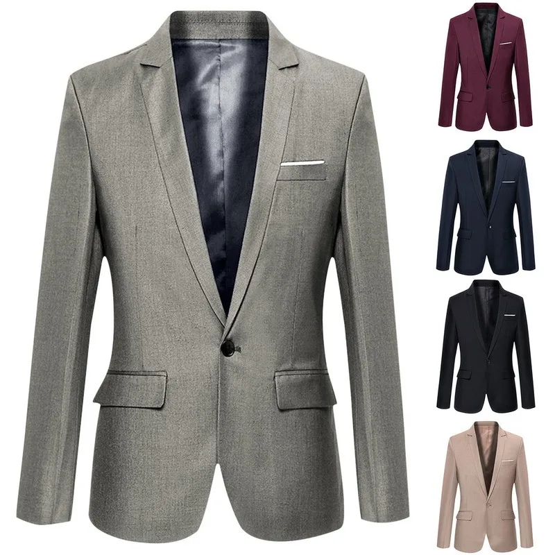 JODIMITTY 2021 Men Slim Fit Office Blazer Jacket Fashion Solid Mens Suit Wedding Coat Casual Business Male | Мужская одежда