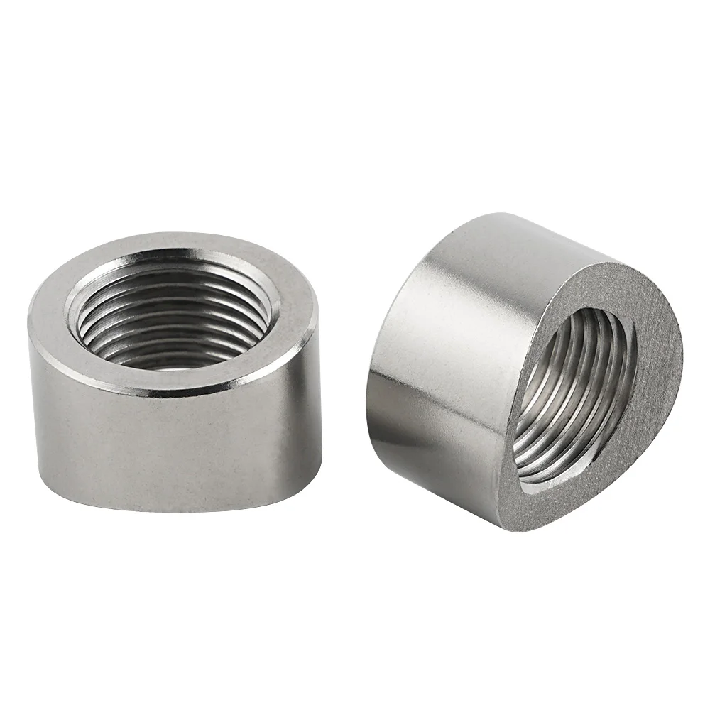 Oxygen Sensor Nut Weld Bung Plug M18x1.5 O2 Sensor Adapter Curve Notched Nut Bung Stainless Steel Universal Auto Parts 4pcs