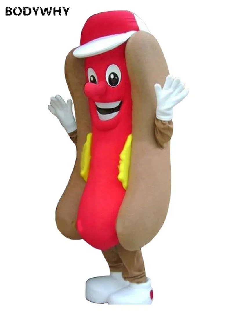 

Hot Sale Hot Dog Fast Food Top Quality Advertising Mascot Costume Carnival Festival Dress Outfit Adult Size Free Shipping