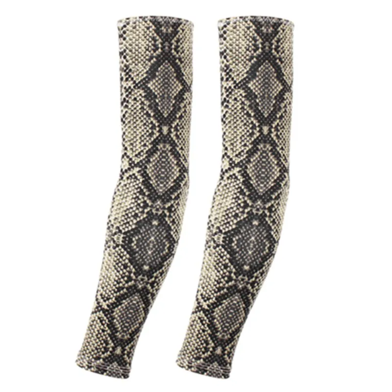 

1 Pair Quick Dry UV Protection Running Arm Sleeves Python Snake Style Ice Silk Breathable Fitness Armguards Cycling Sportswear