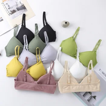 

Women Triangle Cup Bras Female Underwear Sexy Push Up Bralette Wire Free Intimates With Chest Pad