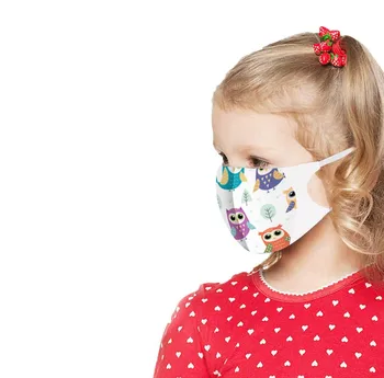 

10/50pc Cartoon Owl Pattern Face Mask 3-ply Non-woven Ear Loop Children Disposable Mask Print Breathable Masks Mondkapjes