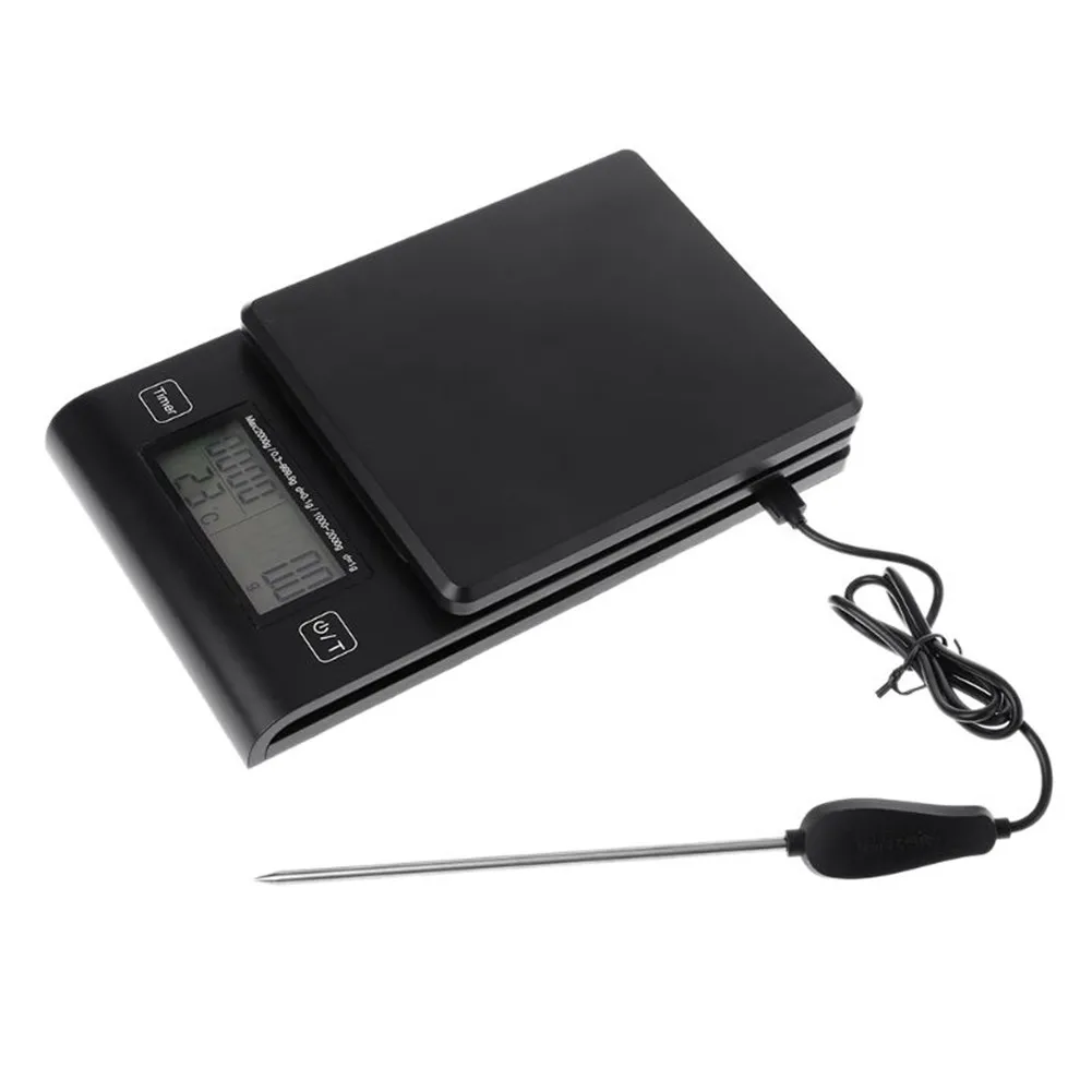 

Portable Multi-function LED Electronic Scale Coffee Drip Scale with Temperature Measurement Probe FP8