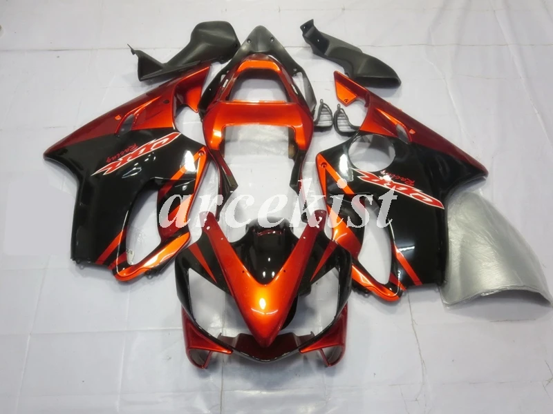 Литьевая Форма ABS Обтекатели комплект Подходит для HONDA CBR 600 F4i FS 01 02 03 CBR600 2001 2002 2003 набор кузова черный белый - Цвет: Orange black