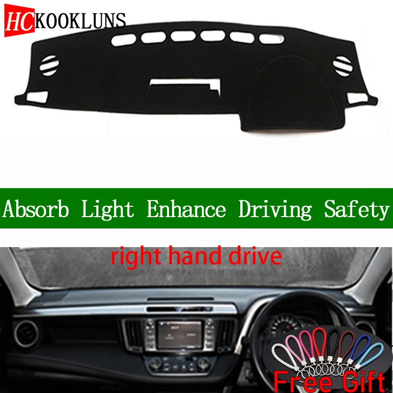 

For Toyota RAV4 2013 2014 2015 2016 2017 2018 2019 Right Hand Drive Dashboard Cover Car Stickers Dash Mat Interior Accessories