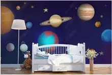 

3d photo wallpaper for walls in rolls mural Cartoon space universe asteroid children's room home decor 3d panels on the wall