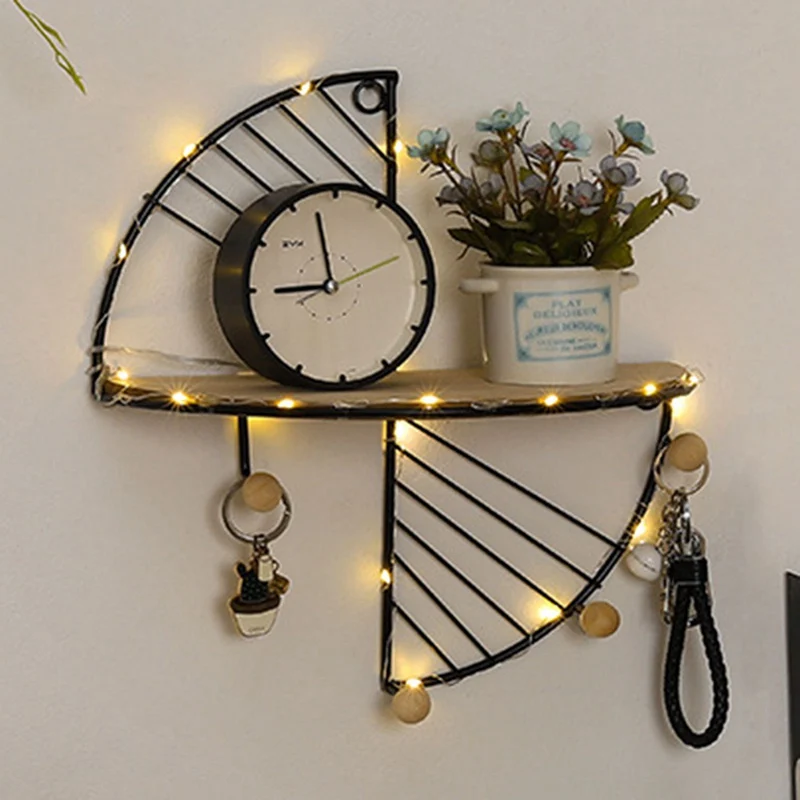 

Iron Art Creative Storage Display Shelf Wall Hanging Storage Rack Living Room Decorative Frame Living Room Office Home Accessory