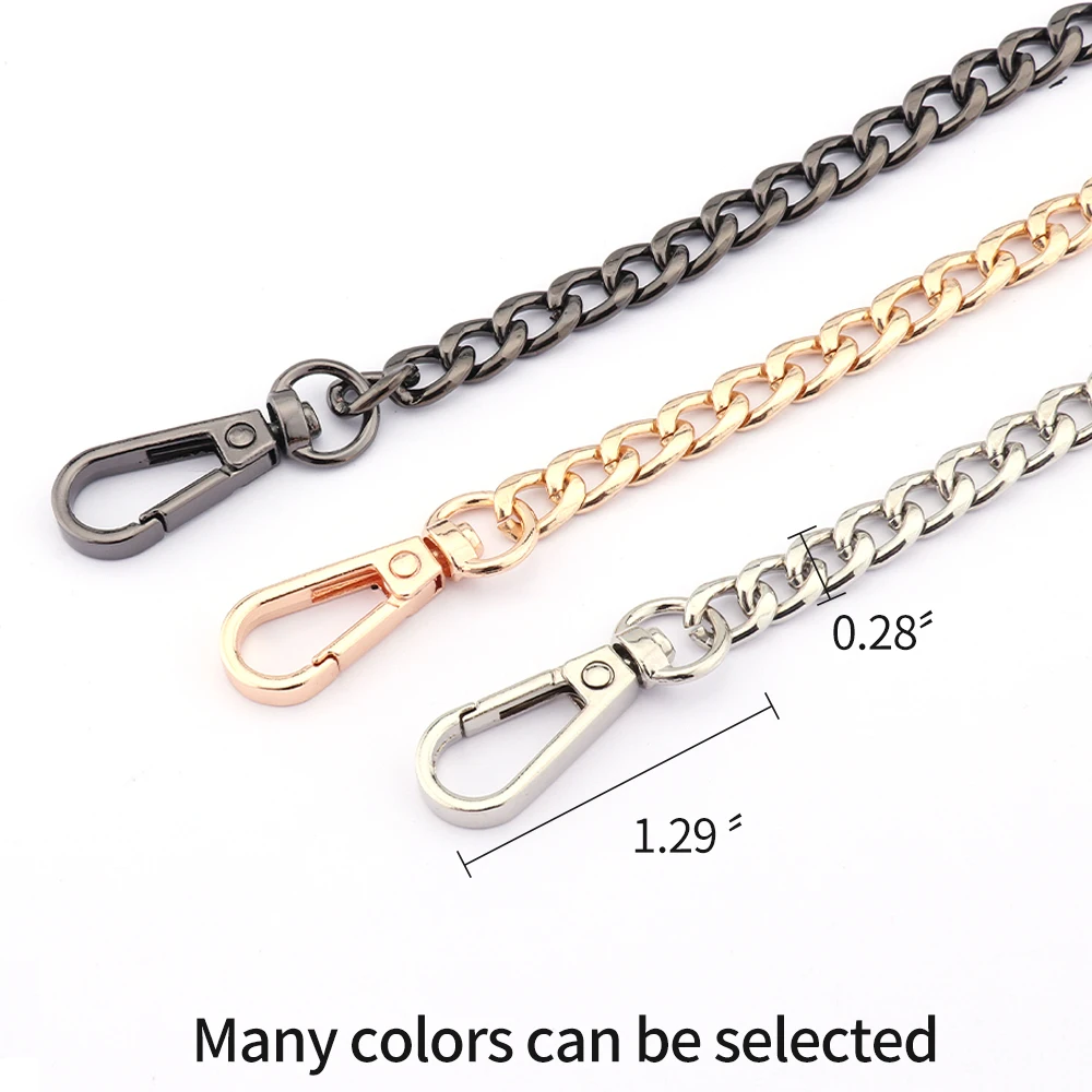 YANMAN Handbags Chain Strap， Fashion Decoration 8mm Chains Short 25cm, 30cm  Gold Chains to Put Charms On, Short Gold Bag Chain for DIY Charms (Color 