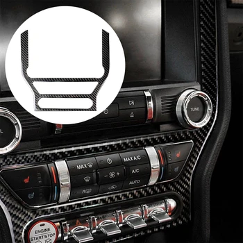 

Central Control Panel Sticker Accessories Black DIY Interior Decorative Moulding Removable Carbon Fiber Car Styling For Mustang