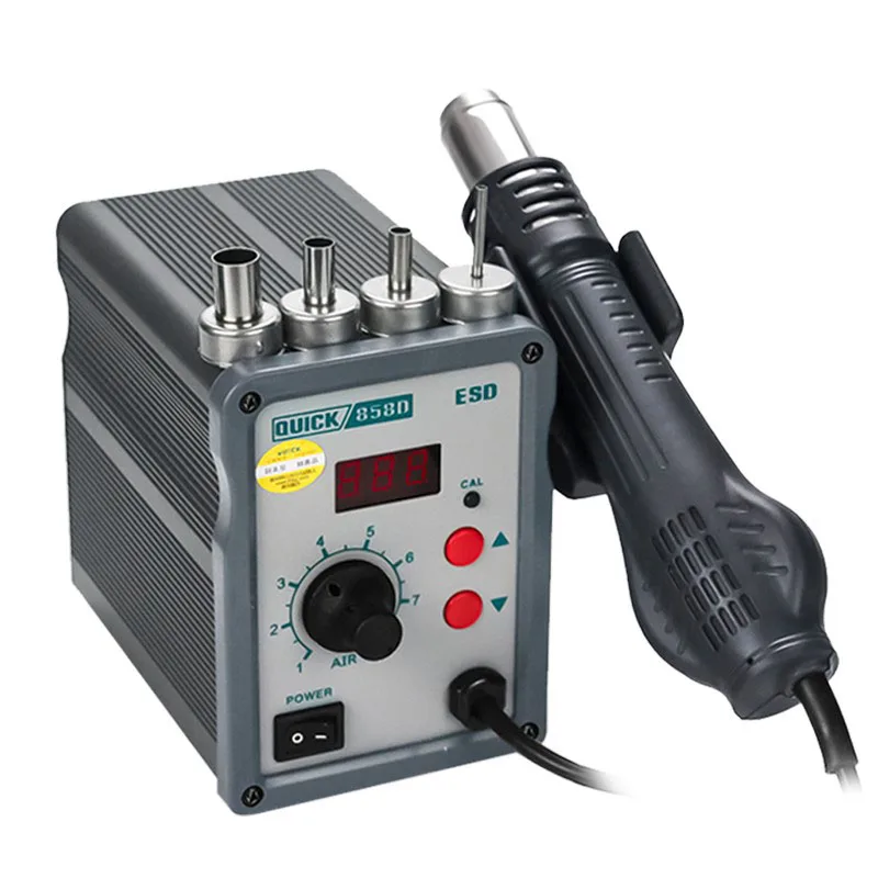 

QUICK 858D digital display thermostat hot air gun mobile phone maintenance tool soft rotating hot air gun 110V/220V