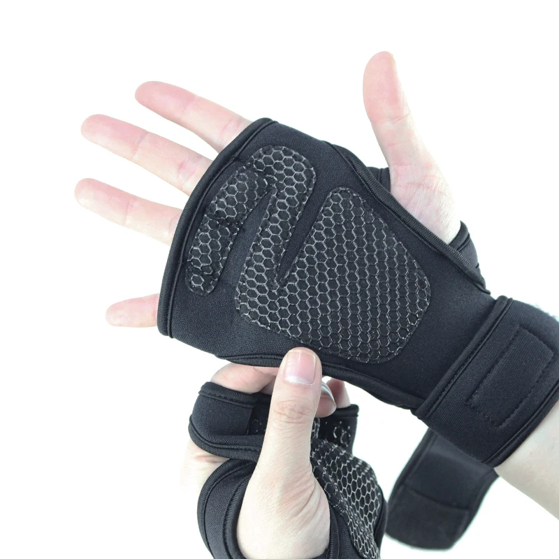 Для спортзала перчатки для занятий фитнесом защита для ладоней с наручным креплением поддержка тренировка Кроссфит Бодибилдинг силовая перчатка для спортзала