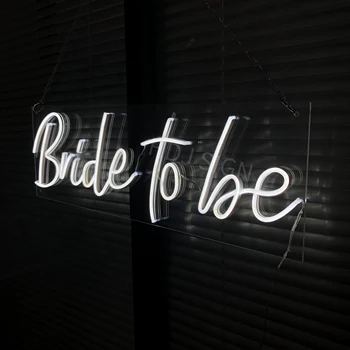 

Custom Neon Sign Light 3D Led Flex Transparent Acrylic Letter Hanging Party Background Decor Bride to be Neon Light