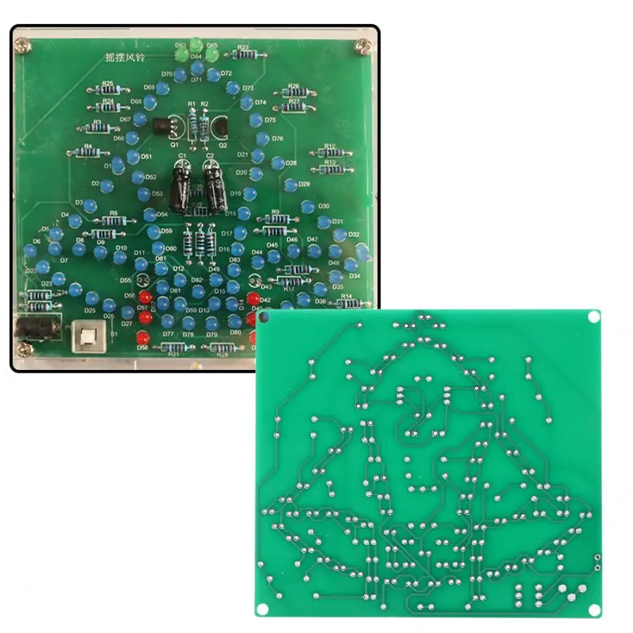 Встряхните ветер колокол светодиодное табло комплект Электронная цепь Забавный Diy части производственный набор Лампа дисплей DIY комплект