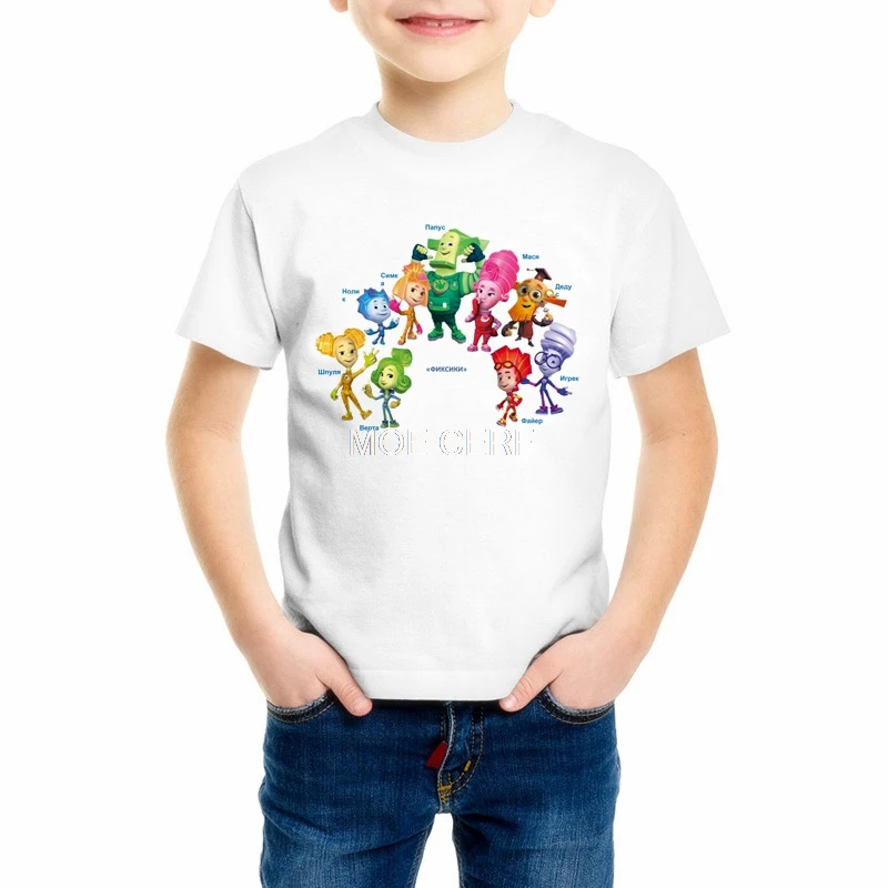 Новые детские футболки с 3D принтом «Fixiki», kawaii/футболки с 3D принтом «Fixiki» для мальчиков, забавные детские футболки для девочек 6, 8, 10, 12 лет, Z12-1 - Цвет: 7