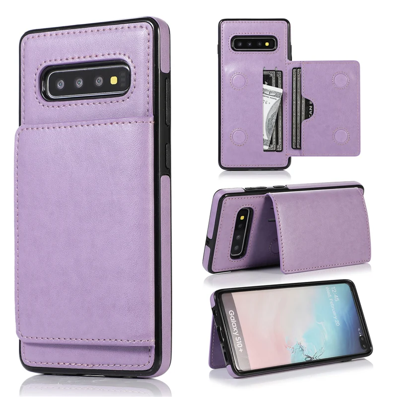 Leather Case For Samsung Galaxy S21 S20 Ultra S10 E S9 S8 Plus Note 8 9 10 A50 A70 S Wallet Card Slots Holder Phone Bags Cover