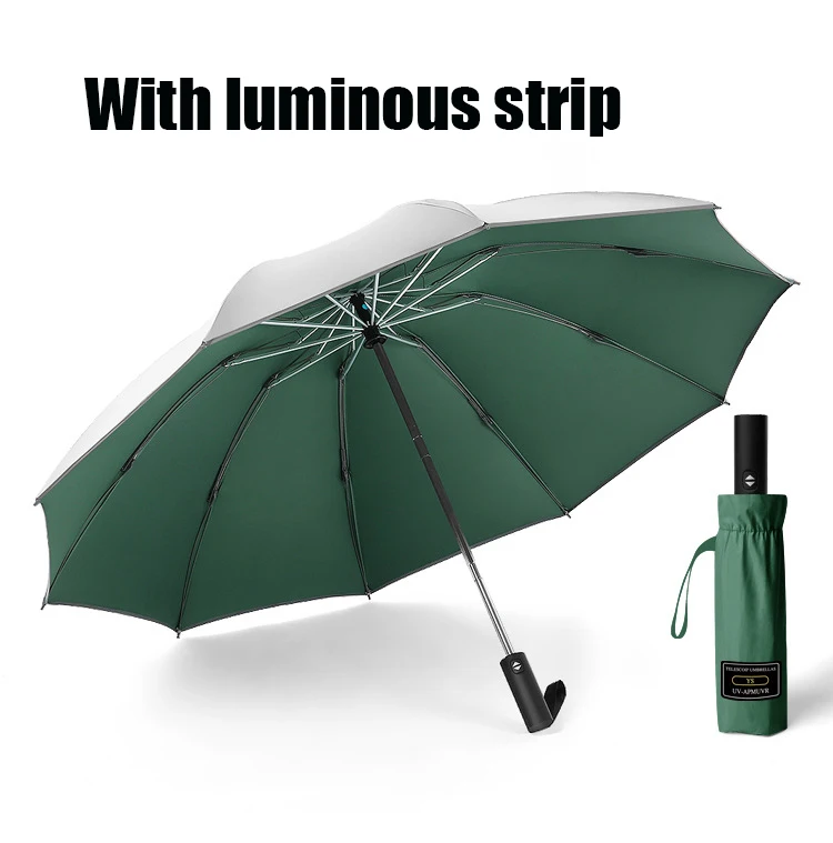 УФ-защита, автоматический обратный зонт, десять костей, виниловый зонт, складной зонт, от дождя, для мужчин и женщин, двойное использование - Цвет: c2