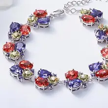 UXN98 браслет с кристаллами 925 серебро Циркон Женская Ручная бижутерия свадебный подарок на день рождения