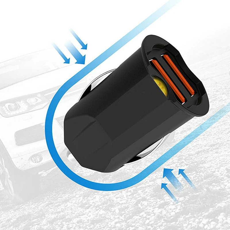 2.1A Mini Dual USB Ports Car Auto Charger For Smart Mobile Cell Phone Cigarette Lighter Socket Powered Car Charger Accessories